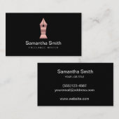 Pen Logo Freelance Writer and Calligraphy Writer Visitenkarte (Vorne/Hinten)