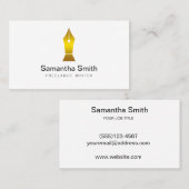 Pen Logo Freelance Writer and Calligraphy Writer Visitenkarte (Vorne/Hinten)