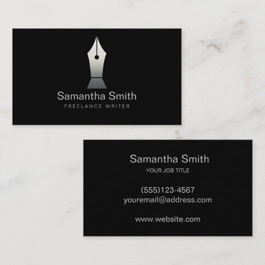 Pen Logo Freelance Writer and Calligraphy Writer Visitenkarte (Vorne/Hinten)