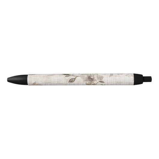 Pen mit braunem Blumenmuster Kugelschreiber (Vorderseite)