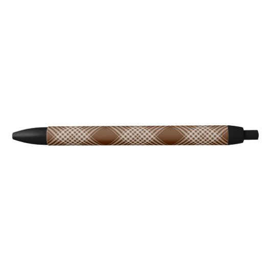 Pen Office and School Pen Brown & White Plaid Kugelschreiber (Vorderseite)