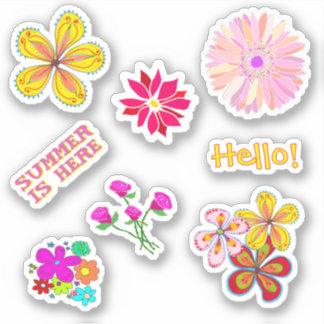 Pen Pal Floral Shaped Stickers Hand-drawn Aufkleber