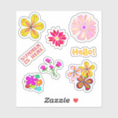 Pen Pal Floral Shaped Stickers Hand-drawn Aufkleber (Blatt)