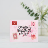 Pen Pal Valentine's Day Postcard Postkarte (Stehend Vorderseite)