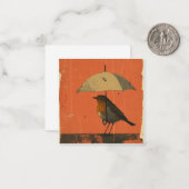 Pen & Puddles: Minimalistische Robin Cards Mitteilungskarte (Vorderseite/Rückseite Beispiel)