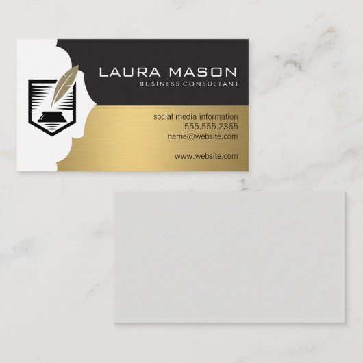 Pen Quill Contract Logo | Beruflich Visitenkarte (Vorne/Hinten)