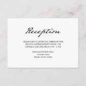 Pen Script Minimalistisch White Wedding Reception Begleitkarte (Vorderseite)