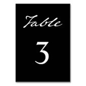 Pen Script Moderne Minimalistische Schwarze Hochze Tischnummer (Rückseite)
