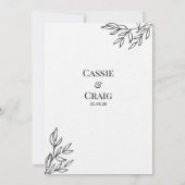 Pen & Tinte Rose Hochzeit Luxus Dickpapier Einladu Einladung (Rückseite)