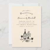 Pen Tinte Whimsical Hand Dragezeichnete Cocktail H Einladung (Vorderseite)