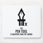 Pen-Tool ist leichter als das Schwert (Mousepad) Mousepad (Vorne)