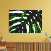 Pen und grüner Farbton Monstera Leaf Zeichnend Leinwanddruck (Insitu (Wohnzimmer))