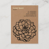 Pen und Ink Dahlia - Pappe Visitenkarte (Rückseite)