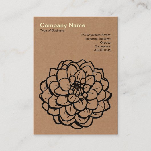 Pen und Ink Dahlia - Pappe Visitenkarte (Vorderseite)