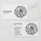 Pen und Ink Dahlia - Schwarz auf Weiß Visitenkarte (Vorne/Hinten)