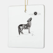 Pen- und Ink Howling Wolf-Ornament Keramikornament (Links)