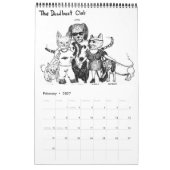 Pen und Ink Sketchbook Dog Cat Cartoon Kalender (Feb 2027)