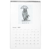 Pen und Ink Sketchbook Dog Cat Cartoon Kalender (Jan 2027)