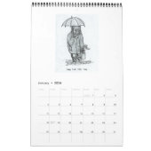 Pen und Ink Sketchbook Dog Cat Cartoon Kalender (Jan 2026)