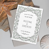 Pen und Tinte Loose Zeichnend Meeresgrund Save The Date