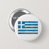 Pen und Tinte - Nationalflagge Griechenlands Button (Vorne & Hinten)