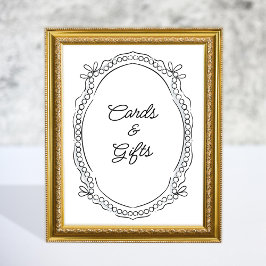 Pen und Tinte Ribbons und Perlen Karten Schilder