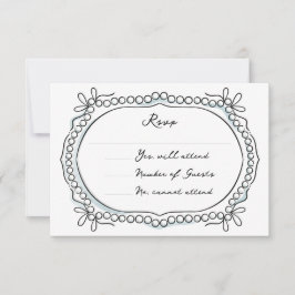 Pen und Tinte Ribbons und Perlen RSVP Karte