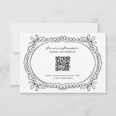 Pen und Tinte Ribbons und Perlen RSVP Karte (Rückseite)