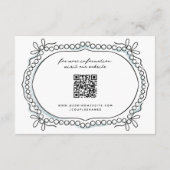 Pen und Tinte Ribbons und Perlen Unterkünfte Begleitkarte (Rückseite)