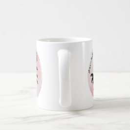 Pen und Tinte Rose Zeichnend auf Pink - Fokus auf Kaffeetasse