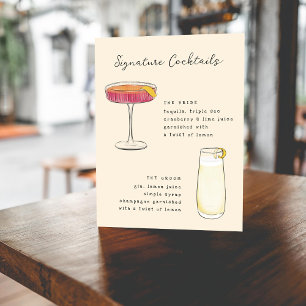 Pen und Tinte Whimsical Hand Dragee Cocktails Unte Poster