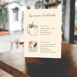 Pen und Tinte Whimsical Hand Dragee Cocktails Unte Poster
