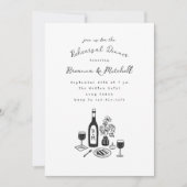 Pen und Tinte Whimsical Hand Drawing Probe Dinner Einladung (Vorderseite)