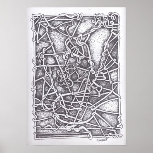 Pen und Tinte Zeichnend : "String" Poster
