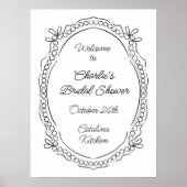 Pen und Tinten Ribbons und Perlen Begrüßungszeiche Poster (Vorne)