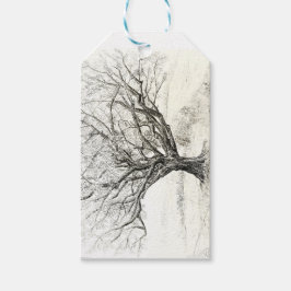 Pen und Tintenbaum zeichnend Geschenkanhänger