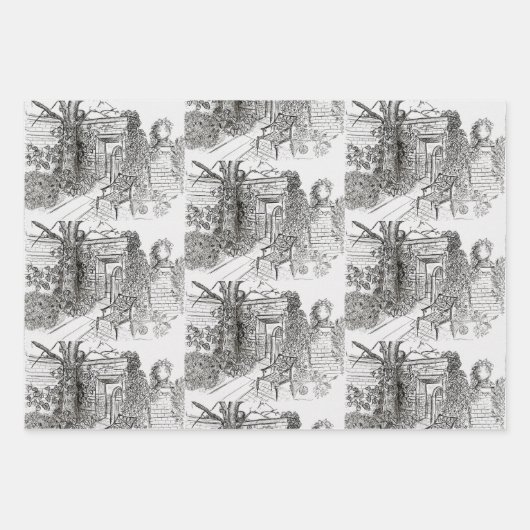 Pen und Tintenbaum zeichnend Geschenkpapier Set (Vorderseite 2)