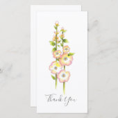 Pen und Watercolor Hollyhocks Dankeskarte (Vorne/Hinten)