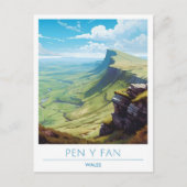 Pen Y Fan Wales Vintage Travel Postkarte (Vorderseite)