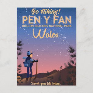 Pen Y Fan Wales Wanderplakat Postkarte