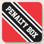 PENALTY BOX Athletic Red Black White Stripes Getränkeuntersetzer (Vorderseite)