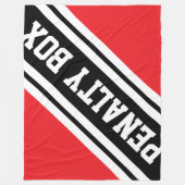 PENALTY BOX Bright Red Black White Racing Stripes Fleecedecke (Vorderseite)