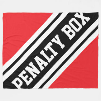 PENALTY BOX Bright Red Black White Racing Stripes Fleecedecke