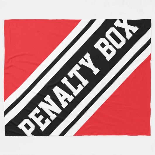 PENALTY BOX Bright Red Black White Racing Stripes Fleecedecke (Vorderseite (Horizontal))