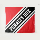 PENALTY BOX Bright Sporty Red Black White Stripes Wandteppich (Vorderseite (Horizontal))