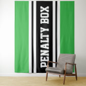 PENALTY BOX Cool Bright Green Black White Stripes Wandteppich (Beispiel)