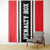 PENALTY BOX Cool Sporty Red Black WhiteStripes Wandteppich (Beispiel)