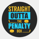 Penalty Box Hockey Runder Aufkleber (Vorderseite)