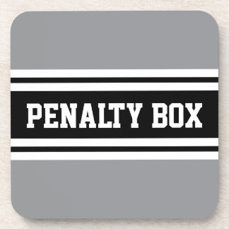 PENALTY BOX Sporty Black White Gray Racing Stripes Getränkeuntersetzer