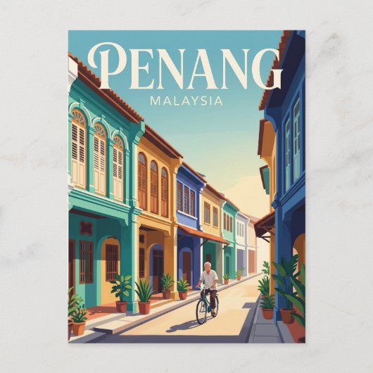 Penang Insel Malaysia Postkarte (Vorderseite)